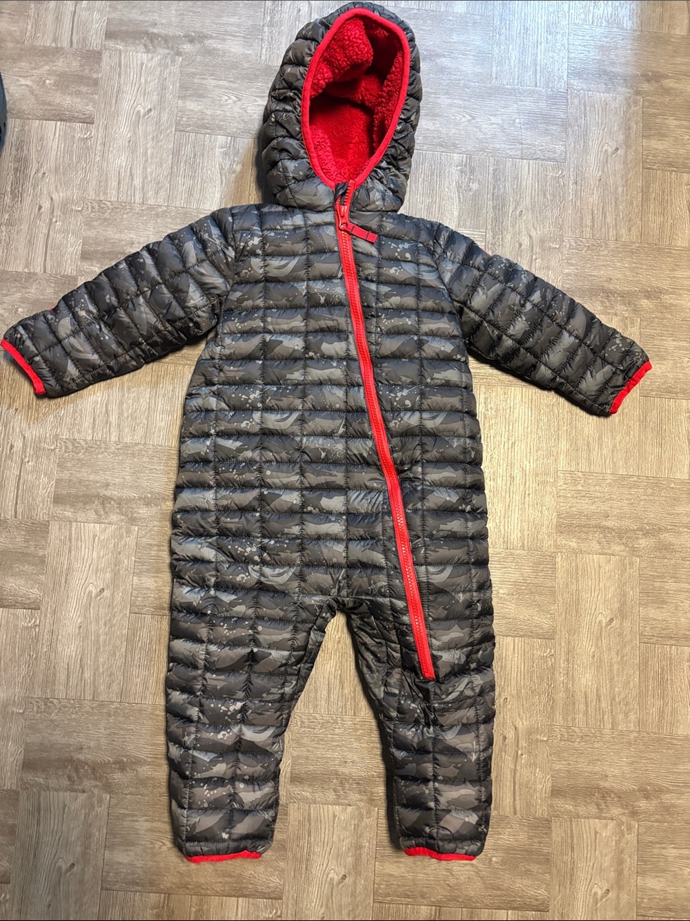 Snozu Black Quilted Hooded Sleep Sack with Red Trim